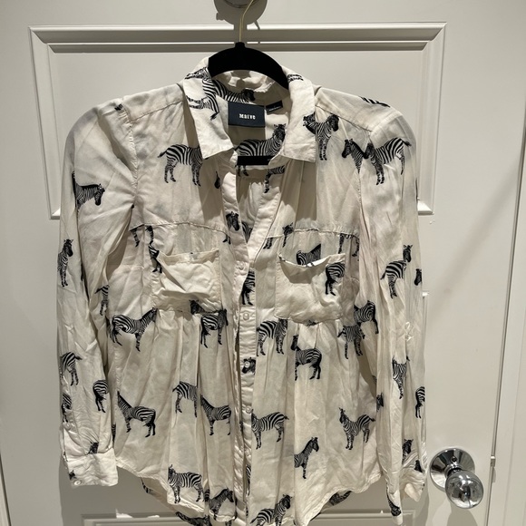 Anthropologie Maeve Zebra button down blouse - Picture 2 of 5